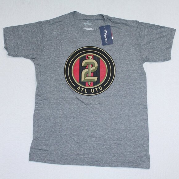 Fanatics Men Gray Tee Shirt Atlanta United MLS Short Sleeve Size Large - Picture 1 of 7